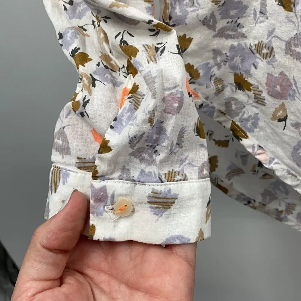 Women’s Cotton Floral Medium Top Ace Delivery Brand Long Sleeve Blouse - Picture 6 of 9